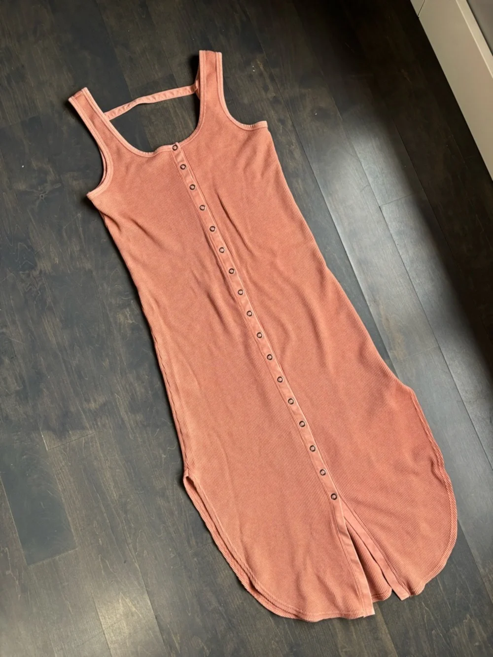 Daily Practice Ribbed Button-Front Tank Dress - Picture 2 of 9